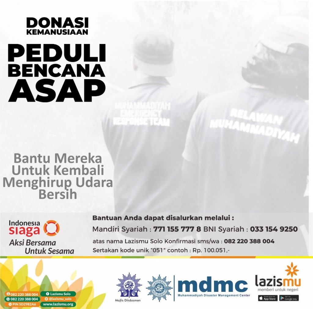 KABUT ASAP KIAN PARAH, LAZISMU GANDENG DIKDASMEN INSTRUKSIKAN PENGGALANGAN DANA DI AUM