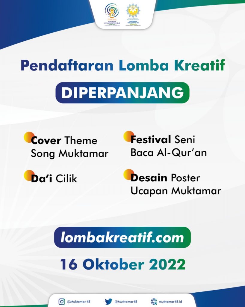 Asyik, Lomba Kreatif Muktamar Diperpanjang Hingga 16 Oktober 2022