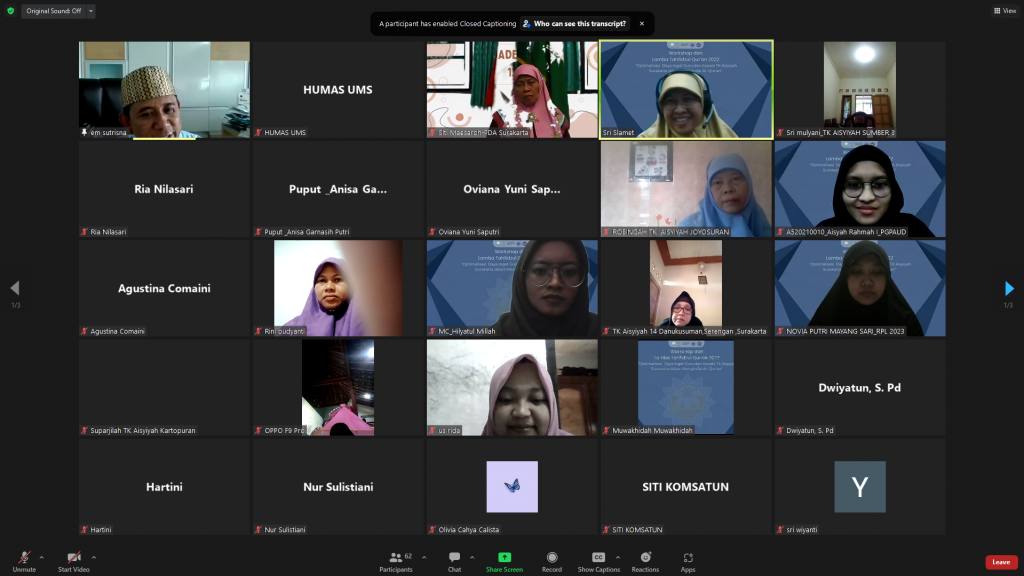 3 Fakultas di UMS Mengabdi Lewat Workshop dan Lomba Tahfidzul Qur’an