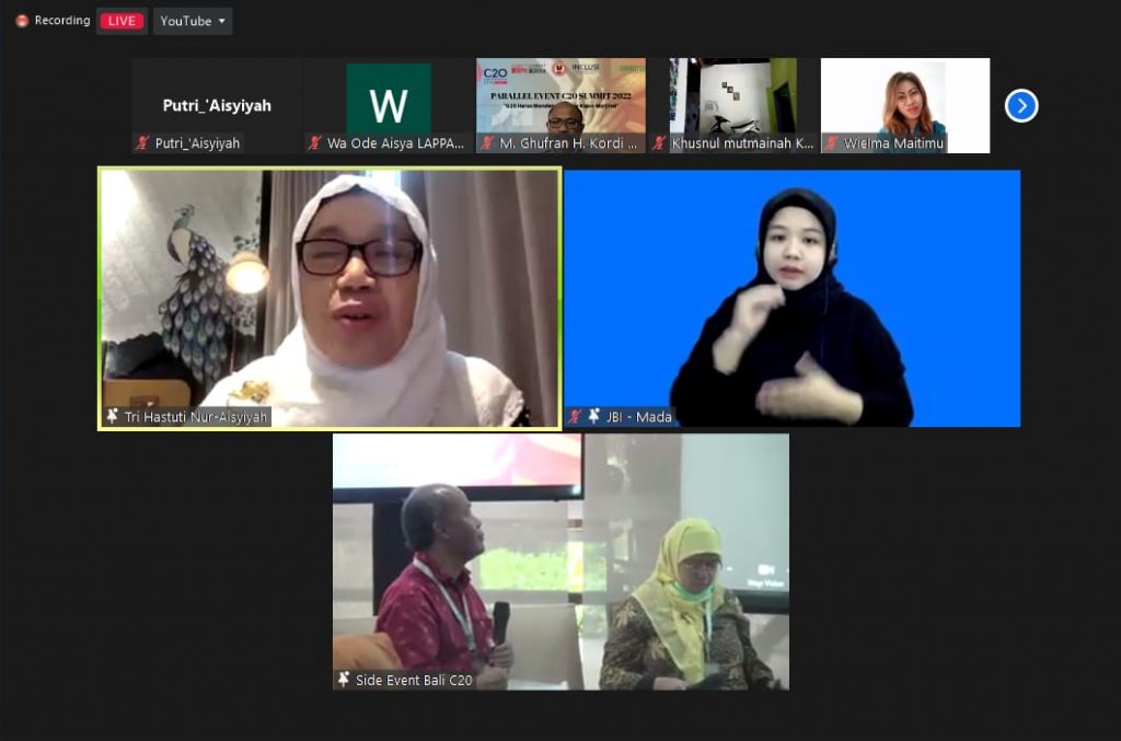 Bicara dalam Paralel Event C20 Summit, ‘Aisyiyah Dorong G20 Perhatikan Isu Kesehatan Ibu, Anak, dan Disabilitas