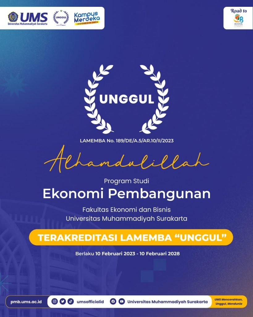 Prodi Ekonomi Pembangunan FEB UMS Raih Akreditasi Unggul dari LAMEMBA