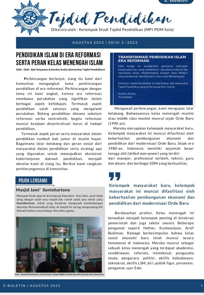 Peran Kelas Menengah Muslim di Dunia Pendidikan