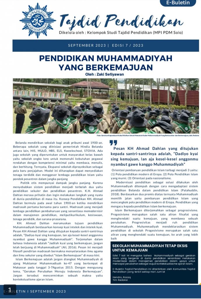 Pendidikan Muhammadiyah yang Berkemajuan