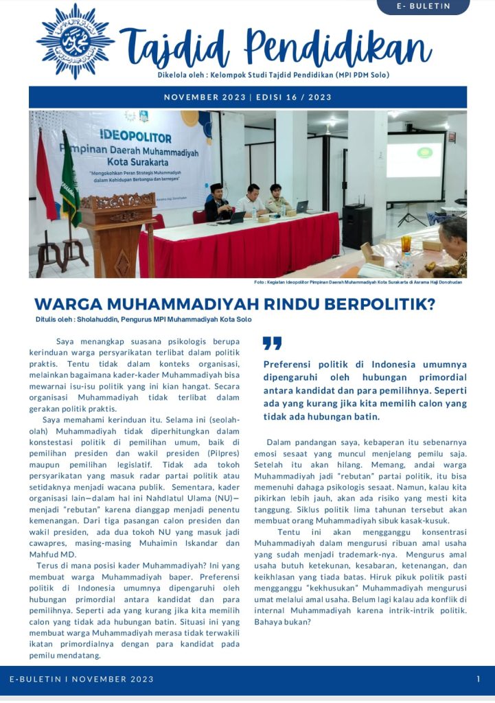 Warga Muhammadiyah Rindu Berpolitik?