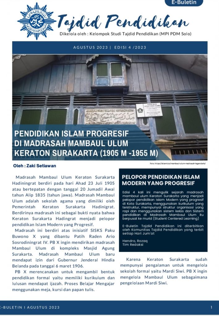 Madrasah Mambaul Ulum, Pelopor Pendidikan Islam Progresif di Solo