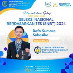 Sebanyak 29 siswa SMA Muhammadiyah Program Khusus (PK) Solo lolos seleksi PTN (SNBT) berbasis UTBK yang digelar Balai Pengelolaan Pengujian Pendidikan, Kementerian Pendidikan, Kebudayaan, Riset, dan Teknologi. 