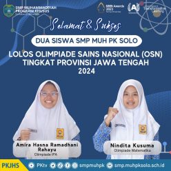 Mantap! 2 Siswa SMP Muhammadiyah PK Wakili Solo di Ajang OSN Provinsi