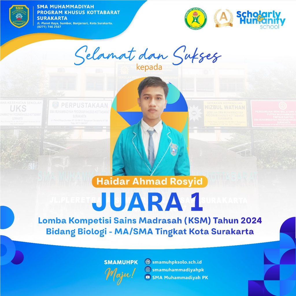Hebat, Siswa SMA Muh PK Jadi Kontingen Solo pada Kompetisi Biologi Tingkat Jateng