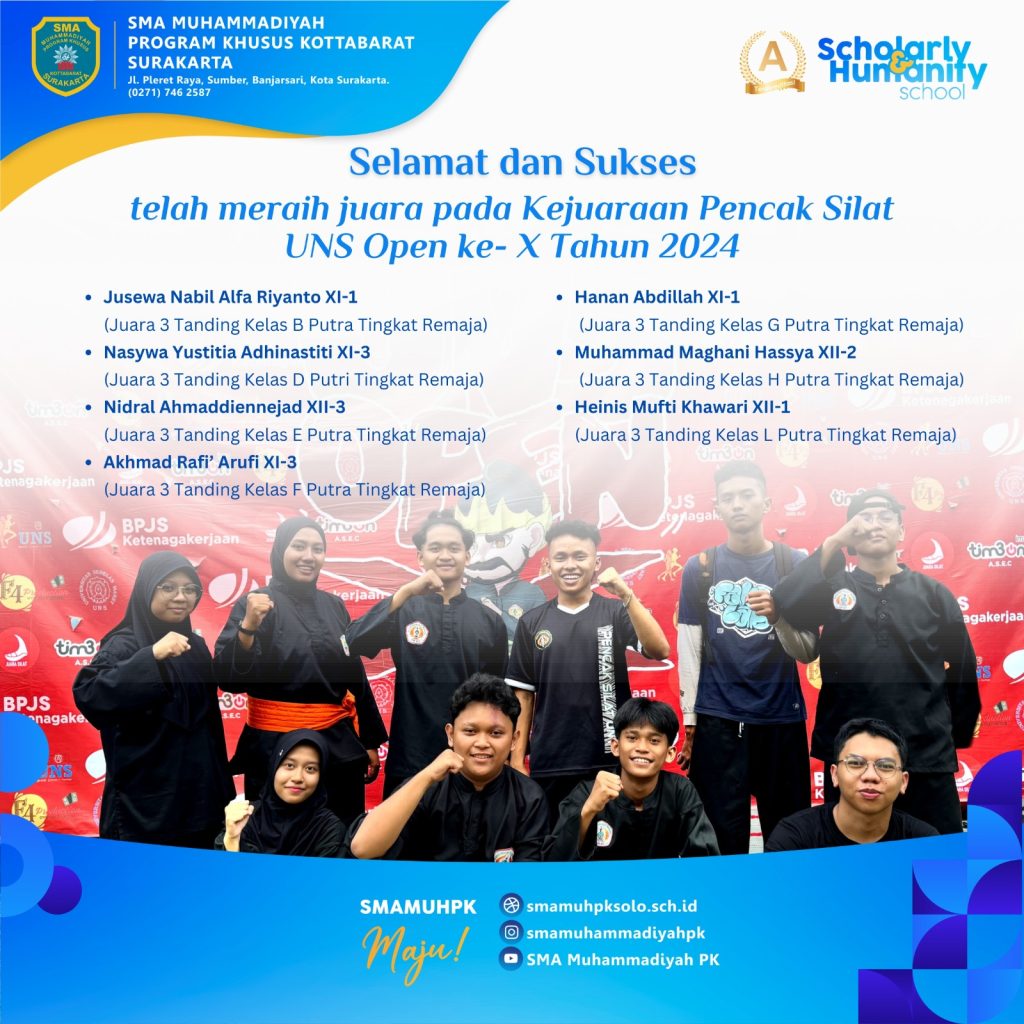 Delegasi SMA Muh PK Raih Gelar di Ajang Pencak Silat UNS Open X 2024