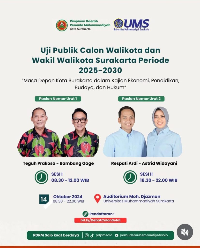 Pemuda Muhammadiyah Solo Gelar Uji Publik Calon Walikota dan Wakil Walikota