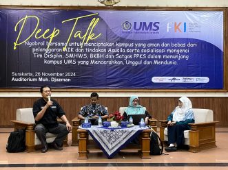 FKI UMS Gelar Sosialisasi 4 Program Kemahasiswaan untuk Lindungi Mahasiswa dari Tindakan Asusila