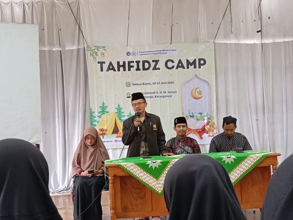 Pondok Pesantren Muhammadiyah (PonpesMU) Manafi'ul Ulum Sambi menggelar kegiatan Tahfidz Camp pada Selasa hingga Kamis, (10-12/6/2025) di Gedung Dakwah Muhammadiyah Ir. H. M. Sanusi, Tawangmangu.