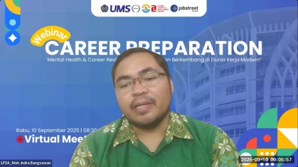 Di tengah dinamika dunia kerja yang semakin kompetitif, Lembaga Pengembangan Persyarikatan Pengkaderan dan Alumni Universitas Muhammadiyah Surakarta (LP3A UMS) mempersiapkan karier calon wisudawan dengan menyelenggarakan webinar.