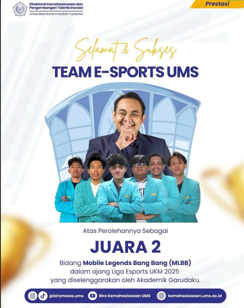Tim E-Sports UMS Rebut Juara 2 Nasional Liga Esports UKM 2025