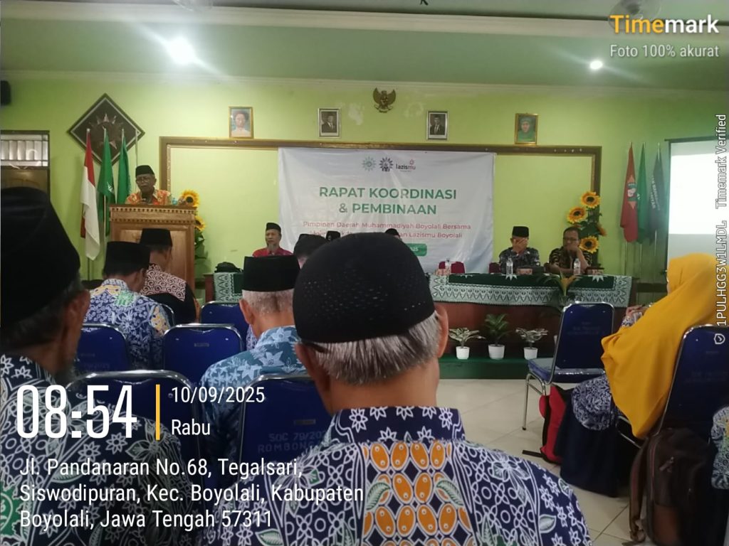 Majelis Dikdasmen dan PNF PDM Kabupaten Boyolali menyelenggarakan Pembinaan Kepala Sekolah dan Rapat Koordinasi (Rakor) pada Rabu, (10/9/2025) di Aula PDM Boyolali. Acara dipimpin Ketua PDM Boyolali, Ali Mucshon, dan diikuti para kepala sekolah Muhammadiyah se-Kabupaten Boyolali.