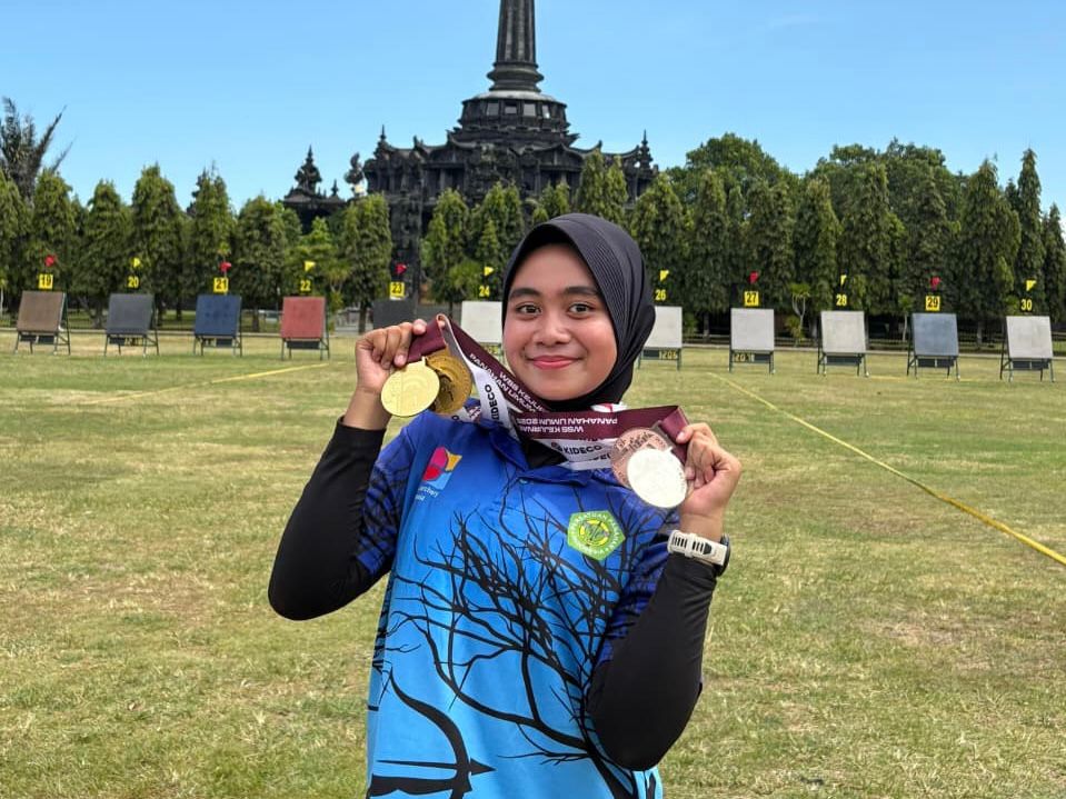 Juara I,II, dan III Kejurnas Panahan di Bali, Hanun Naila Husna. (Humas)