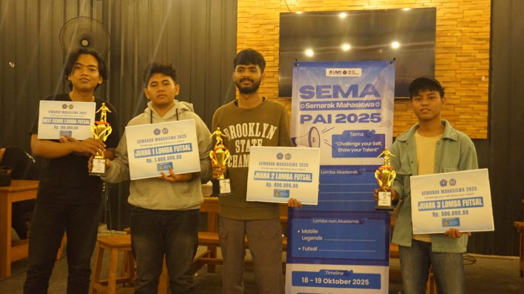 Himpunan Mahasiswa Program Studi Pendidikan Agama Islam (HMP PAI) Universitas Muhammadiyah Surakarta (UMS) kembali menggelar kegiatan Semarak Mahasiswa (SEMA) sebagai ajang kompetisi dan pengembangan potensi diri mahasiswa.