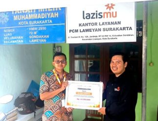 Lazismu PCM Laweyan Salurkan Donasi Rp43.253.000 untuk Korban Banjir di Sumatra