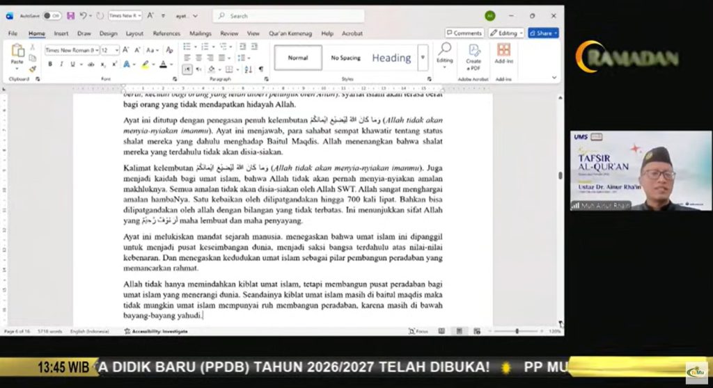 Sejarah perubahan kiblat dari Baitul Maqdis ke Ka'bah dijelaskan dalam QS Al-Baqarah. Dosen Ilmu Quran dan Tafsir (IQT) Fakultas Agama Islam (FAI) Universitas Muhammadiyah Surakarta (UMS), Ainur Rha’in, menerangkan turunnya QS Al-Baqarah ayat 142-152 tentang perintah atas perubahan kiblat umat Muslim.