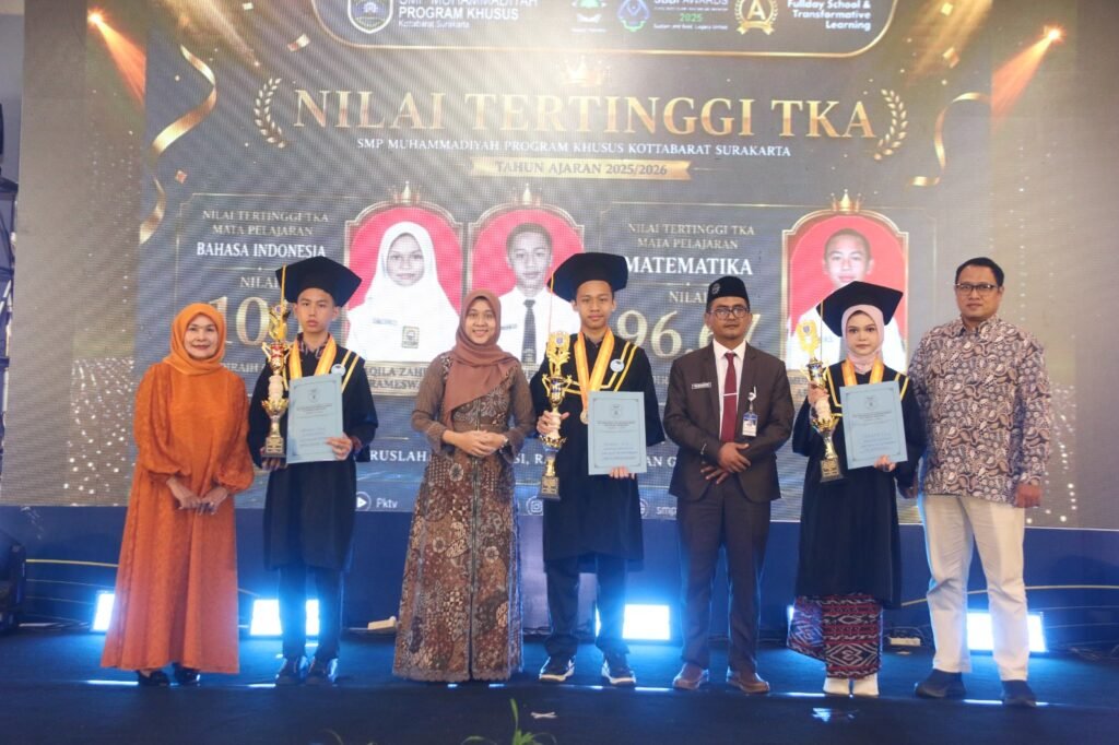 SMP Muhammadiyah Program Khusus (PK) Kottabarat Surakarta meluluskan 123 siswa Kelas IX Angkatan XIV sekaligus mencatatkan prestasi sebagai peraih rata-rata Tes Kemampuan Akademik (TKA) tertinggi tingkat SMP negeri dan swasta se-Kota Solo.