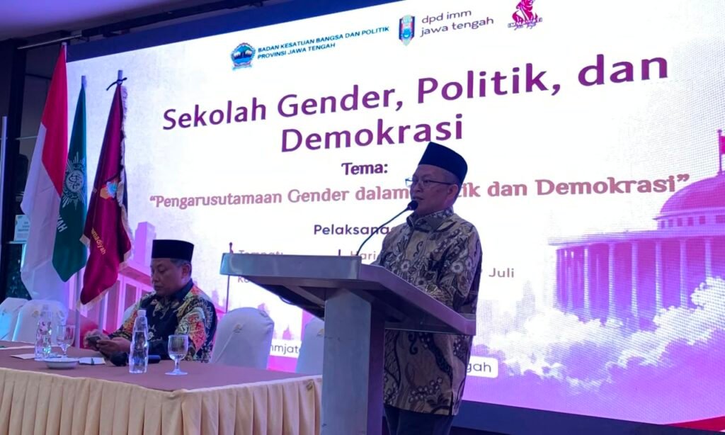 Bidang IMMawati Dewan Pimpinan Daerah Ikatan Mahasiswa Muhammadiyah (DPD IMM) Jawa Tengah menggelar Sekolah Gender, Politik, dan Demokrasi di Hotel Laras Asri, Kota Salatiga, Sabtu (18/7/2026).