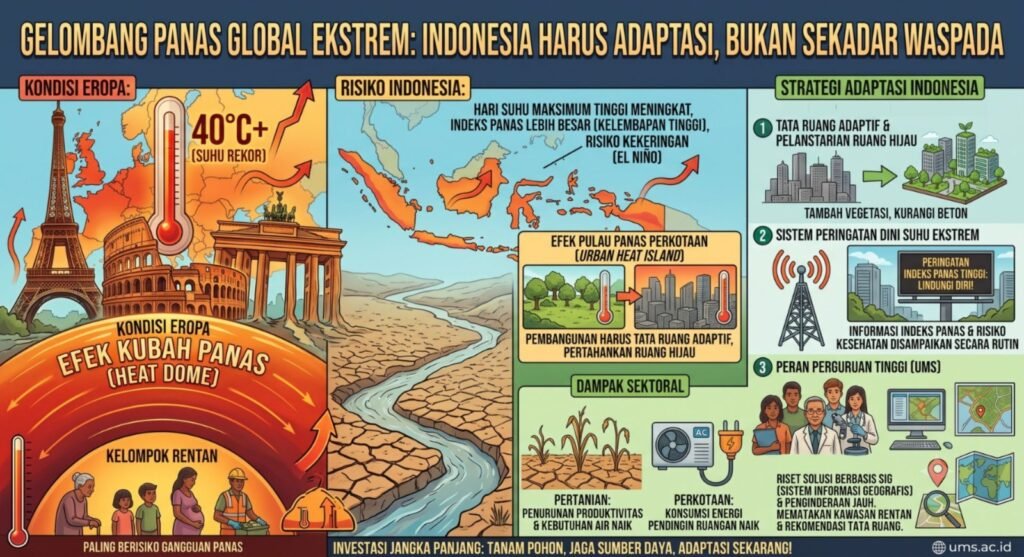 Gelombang panas ekstrem yang melanda sejumlah negara di Eropa dalam beberapa pekan terakhir kembali memunculkan kekhawatiran terhadap dampak perubahan iklim.
