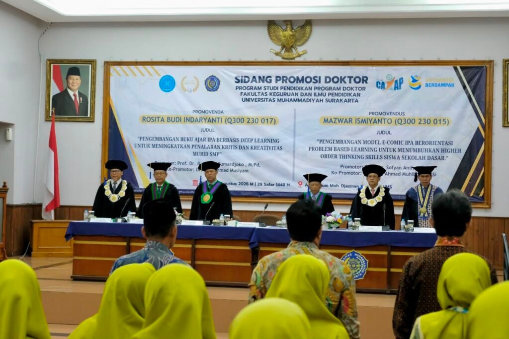 Kembangkan Inovasi Pembelajaran IPA, UMS Kukuhkan Dua Doktor Baru