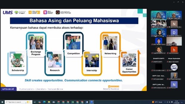 Melalui mentoring yang digelar Direktorat Kemahasiswaan dan Pengembangan Talenta Inovasi (DKPTI) UMS, para awardee didorong lebih percaya diri menggunakan bahasa asing untuk kebutuhan akademik maupun pengembangan karier.