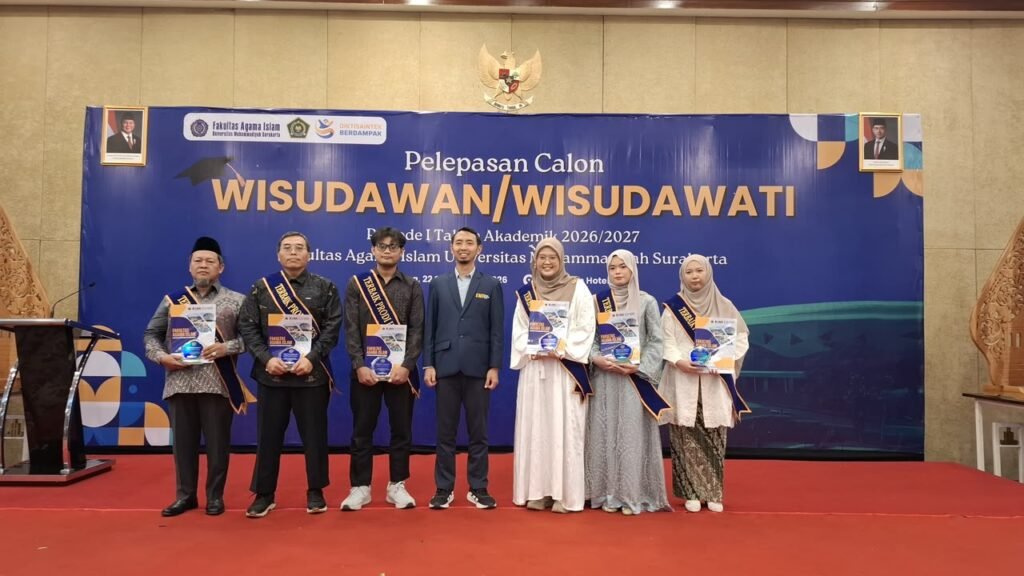 Fakultas Agama Islam (FAI) Universitas Muhammadiyah Surakarta (UMS) melepas 123 calon wisudawan dan wisudawati Periode I Tahun Akademik 2026/2027 di Hotel The Sunan, Selasa (22/9/2026).