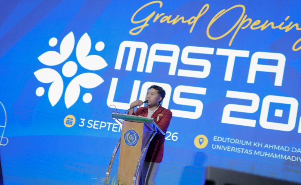 Masa Ta’aruf dan Penyambutan Mahasiswa Baru (Masta PMB) 2026 di Gedung Edutorium KH Ahmad Dahlan UMS, Kamis (4/9/2026).