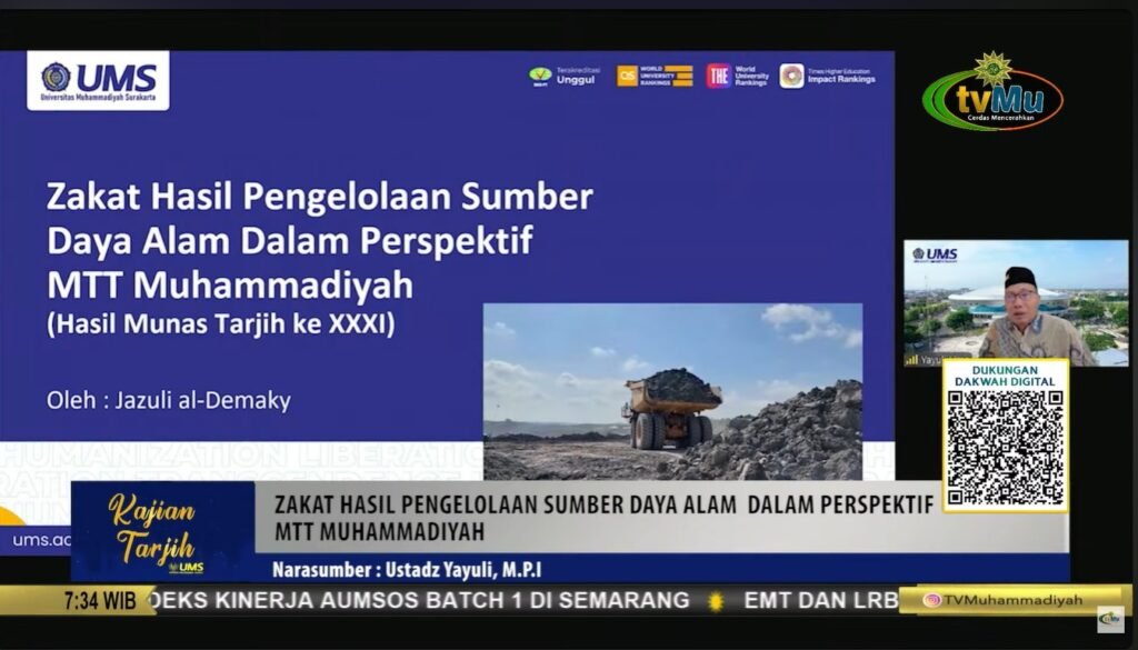 Kajian Tarjih Online Universitas Muhammadiyah Surakarta (UMS) dengan menghadirkan dosen Fakultas Agama Islam (FAI) UMS, Yayuli, sebagai pemateri, Senin (14/9/2026).