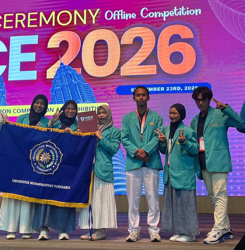 Mahasiswa Universitas Muhammadiyah Surakarta (UMS) meraih medali perak dalam ajang 8th World Invention Competition and Exhibition (WICE) 2026 di Malaysia melalui inovasi pangan bernama FeBites.