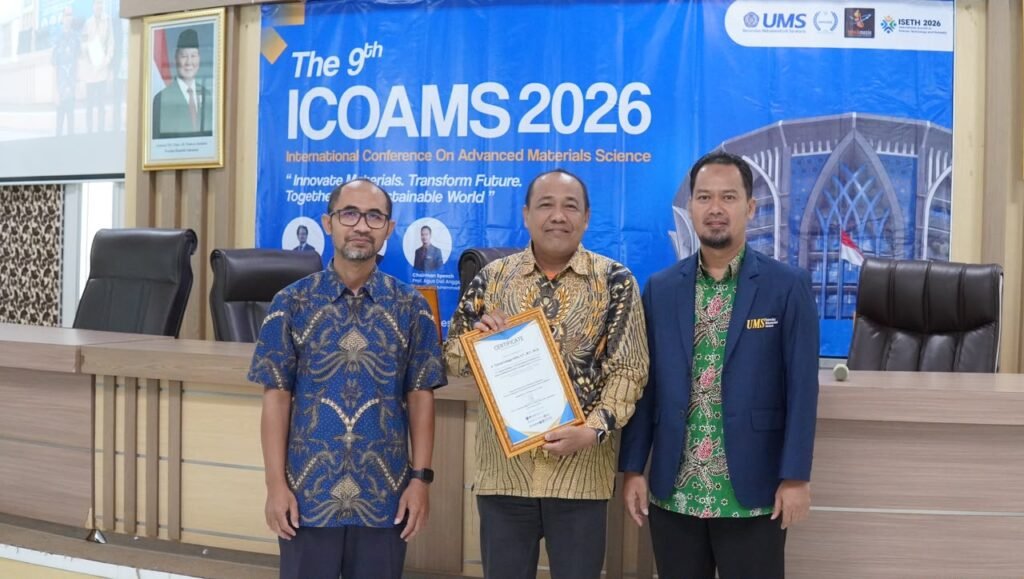 Program Studi Teknik Mesin Fakultas Teknik (FT) Universitas Muhammadiyah Surakarta (UMS) menyelenggarakan The 9th International Conference on Advanced Materials Science (ICOAMS) 2026 untuk mendorong pengembangan material berkelanjutan.